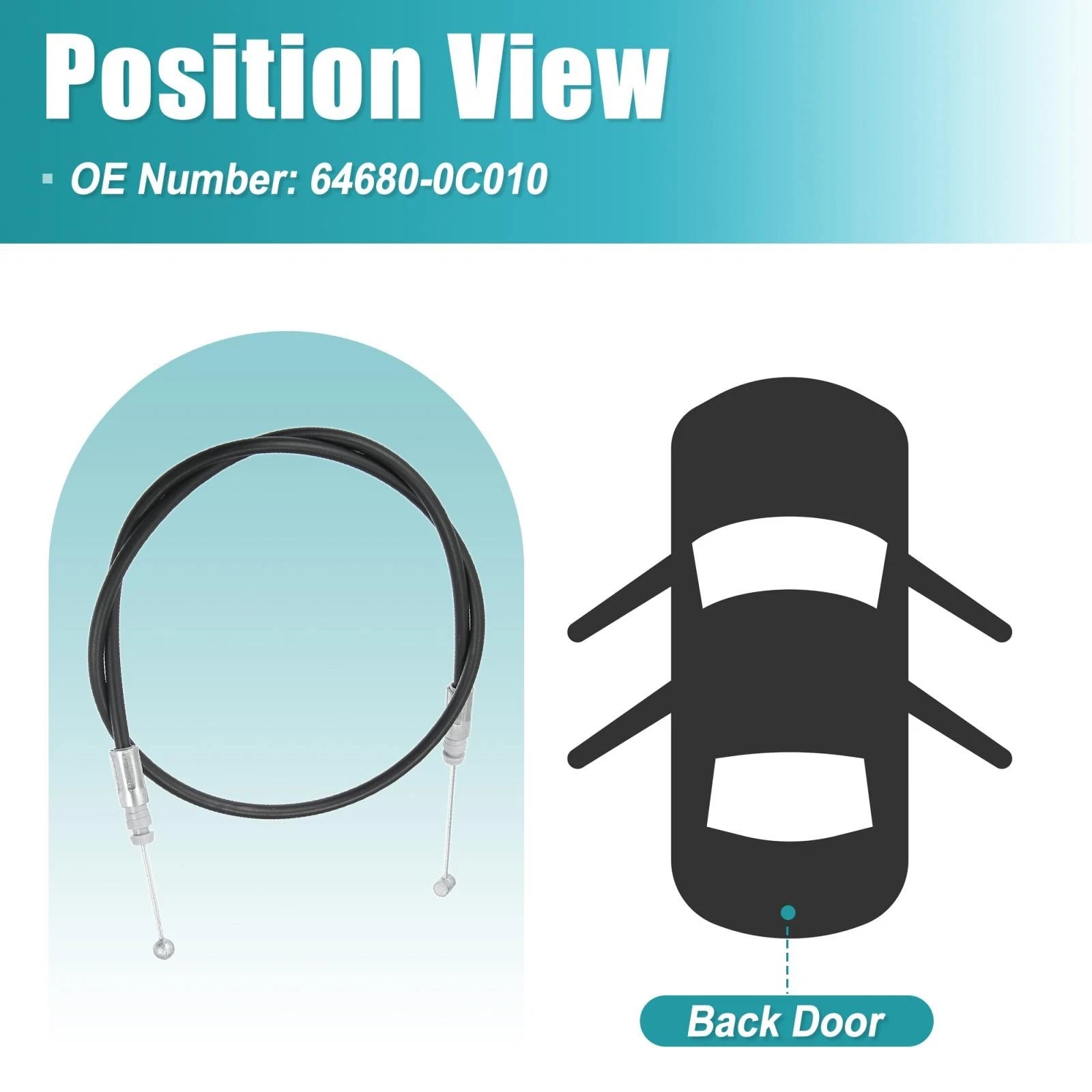 Tailgate Hatch Lock Control Cable 64680-0C010 for Toyota Sequoia (2001–2007)