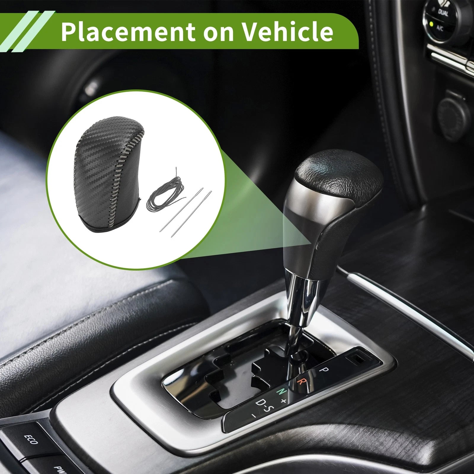 Gear Shift Knob Cover for Dodge Journey (2011–2020) Black Carbon Fiber