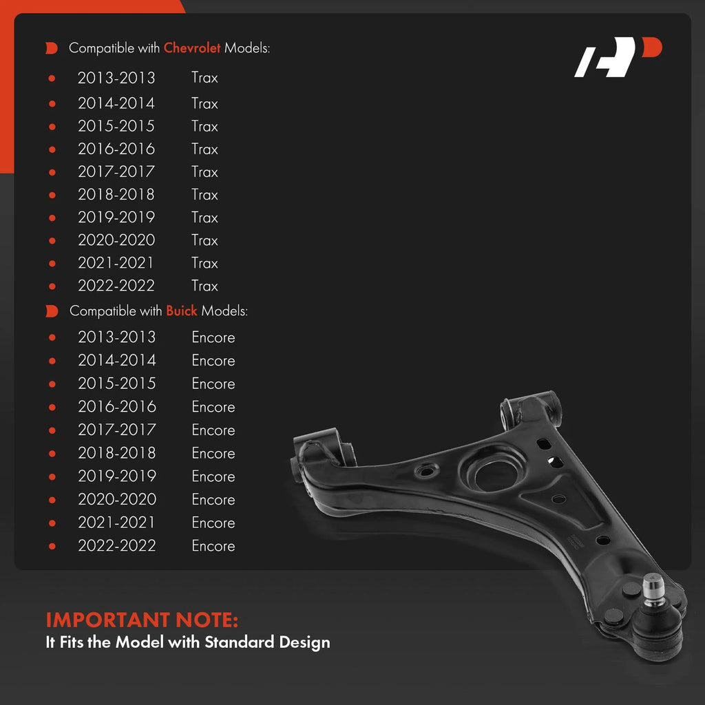 Front Left Lower Control Arm with Ball Joint for Buick Encore, Chevy Trax (2013-2022)