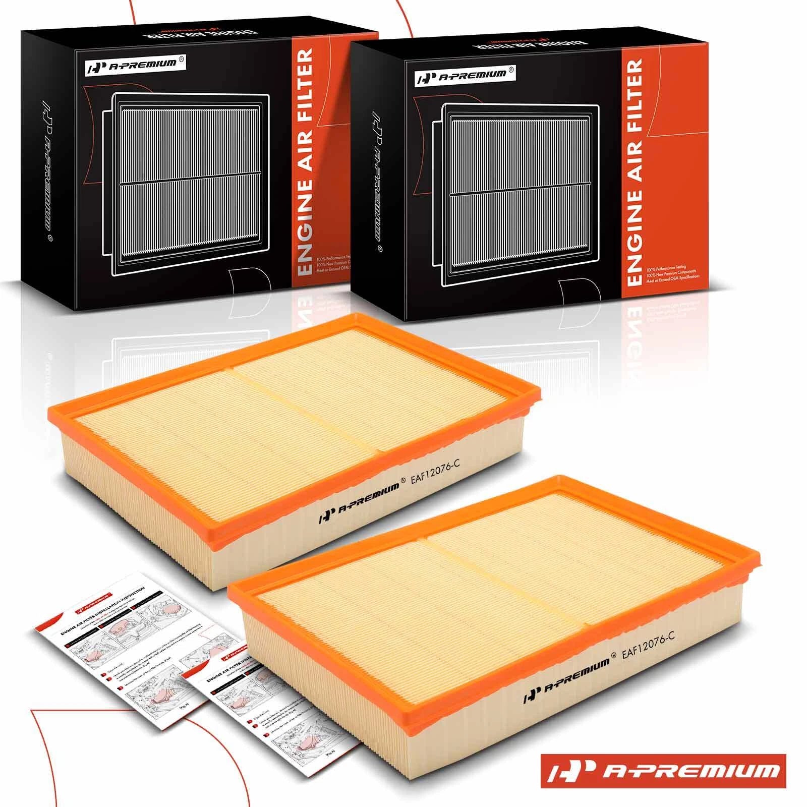 2X Engine Air Filter for Nissan Titan XD (2016–2019) V8 5.0L