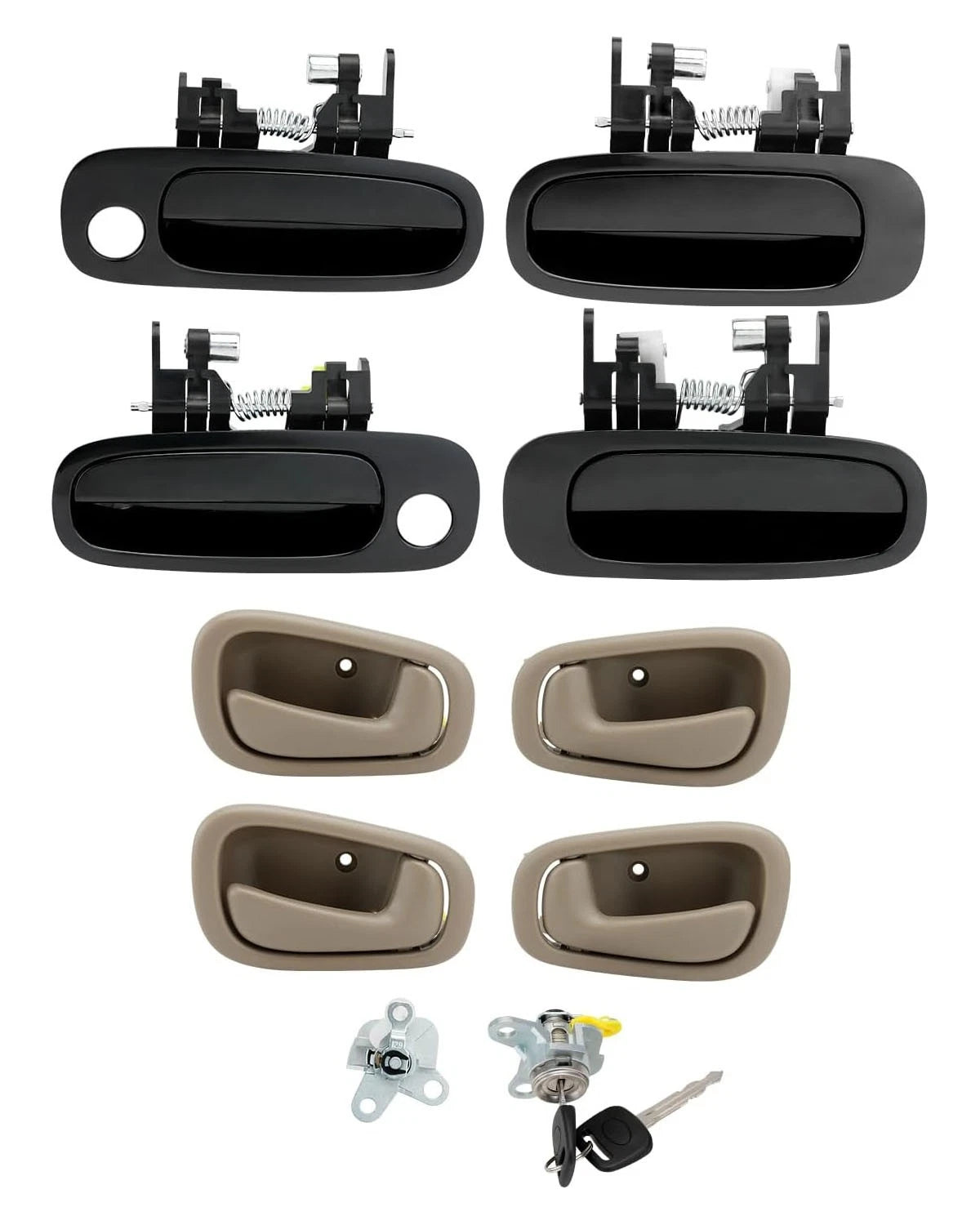 Door Handle Lock Cylinder Key Kit for Toyota Corolla (1998–2002)