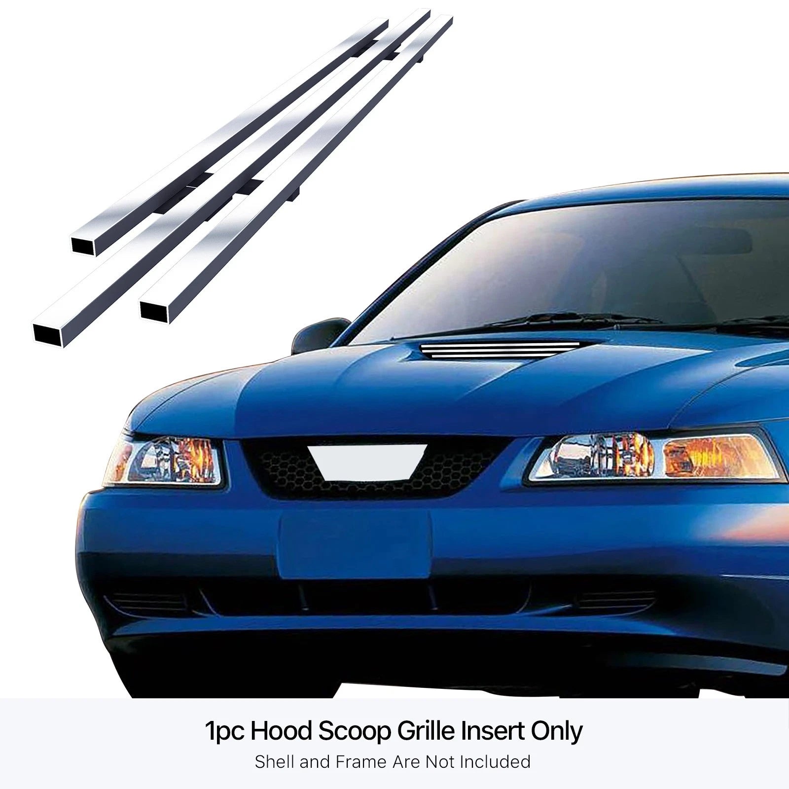 Hood Scoop Billet Grille Insert for Ford Mustang V6 (1999-2004)