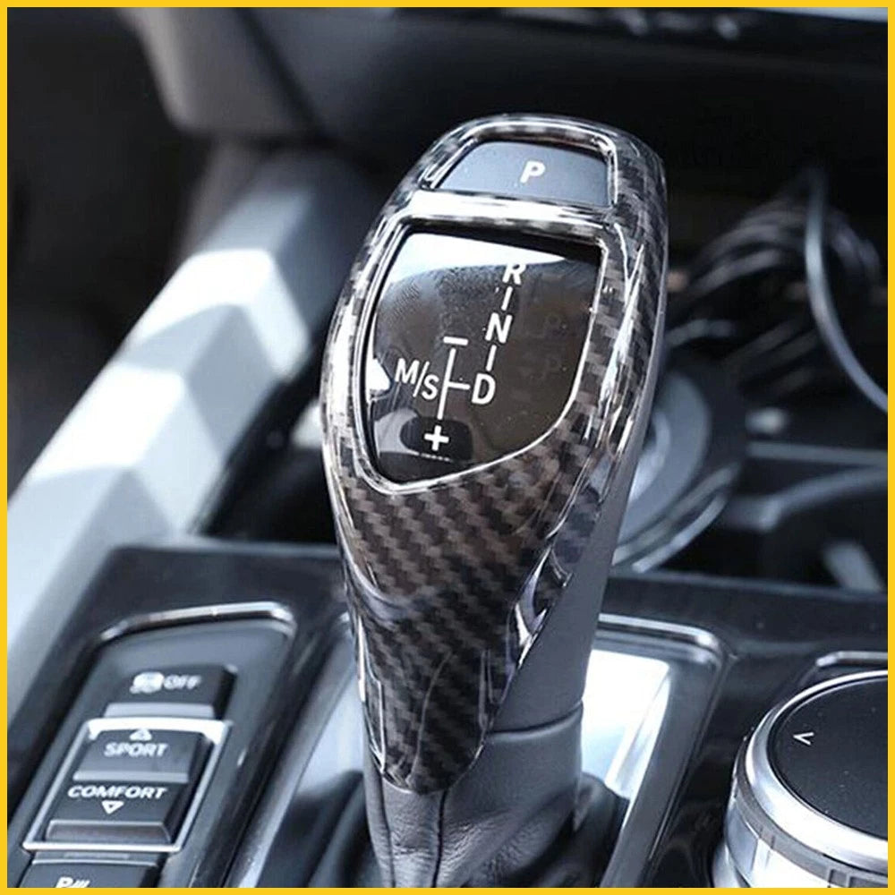 Carbon Fiber Gear Shift Knob Cover for BMW 1 2 3 4 5 6 Series X3 X5 X4 (2000–2023)