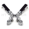 2X Aluminum Front Foot Pegs Kit for Motorcycle (1.5" Engine Guard Bar)