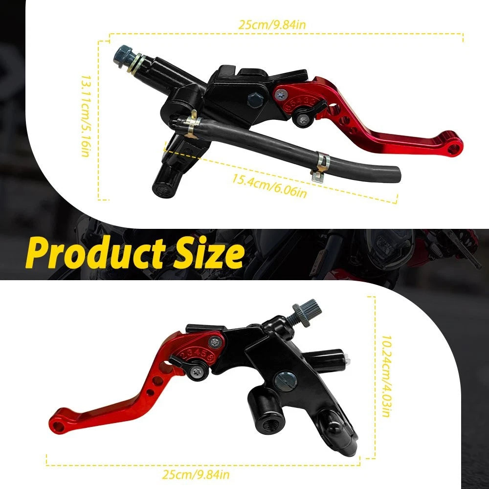 Set of 2 Motorcycle Brake Master Cylinder Reservoir Clutch Levers Red