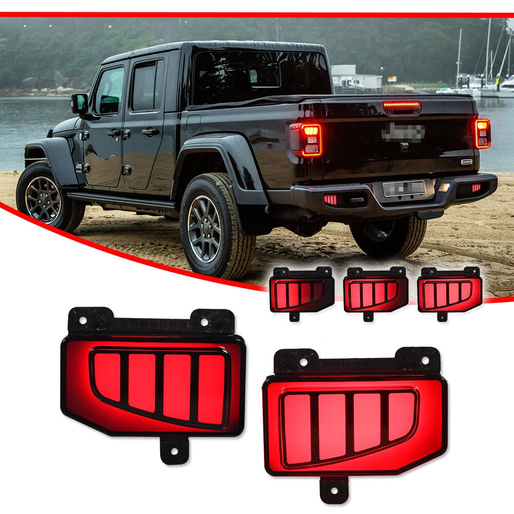 2X Smoke LED Tail Brake Lights for Jeep Gladiator (2019–Present)