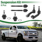 6 Pcs Front Suspension Kit Inner Outer Tie Rod Ends for Ford Expedition 