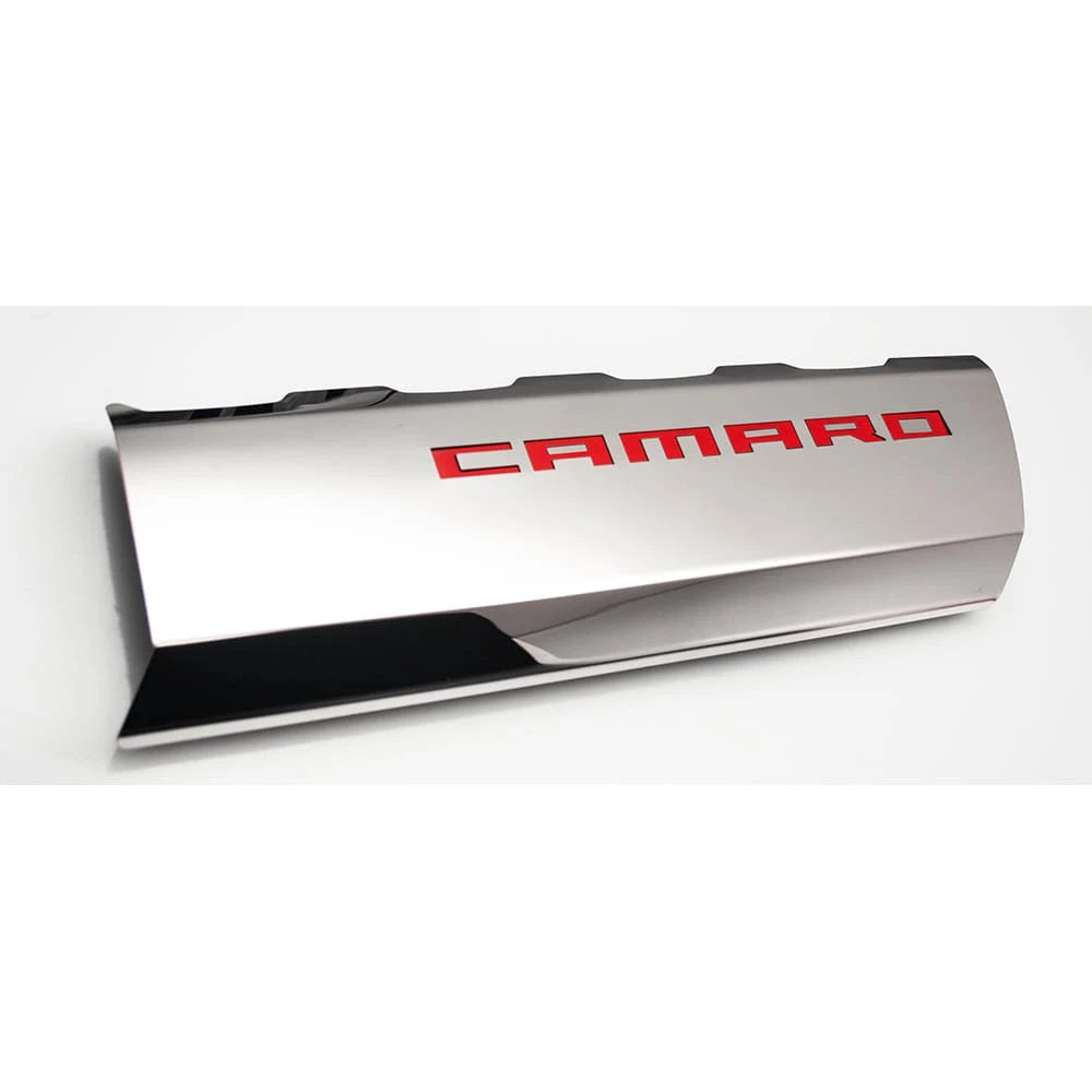 Polished Stainless Fuel Rail Covers w/Camaro Cutout Logo for 2016-2019 Camaro SS
