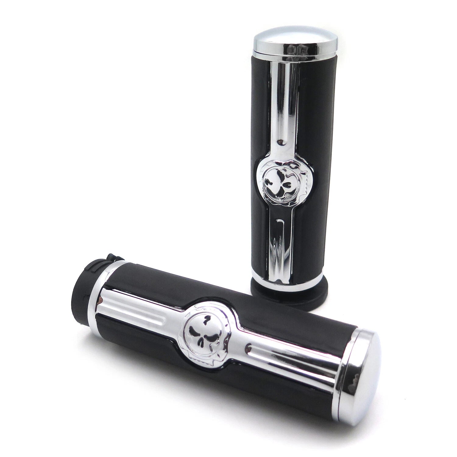 1" Skull Handlebar Grips for Harley Touring Road King Street Glide (1996–2017)