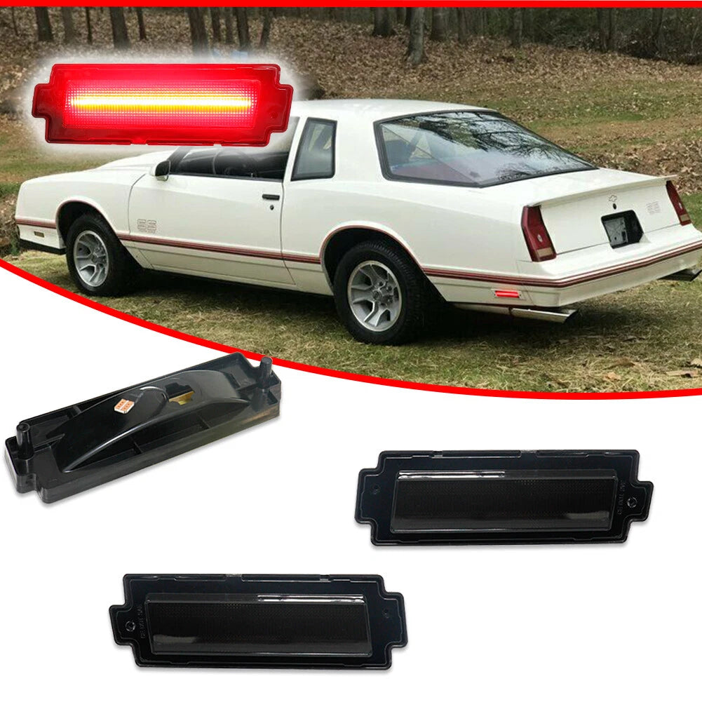 Smoked Red LED Rear Bumper Side Marker Lights for Chevy Monte Carlo SS (1981–1988)