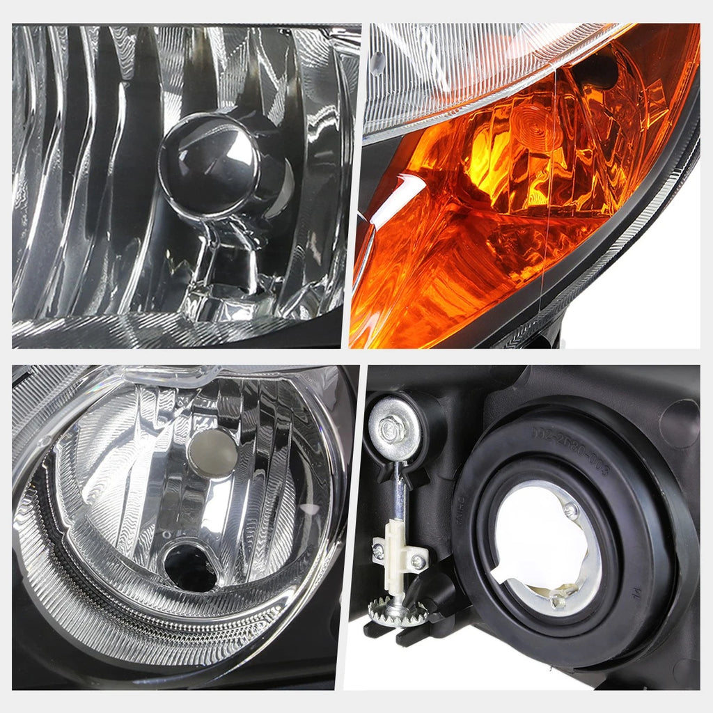 Headlight Set for Honda Civic Sedan (2006–2011) Black Housing Amber Signal