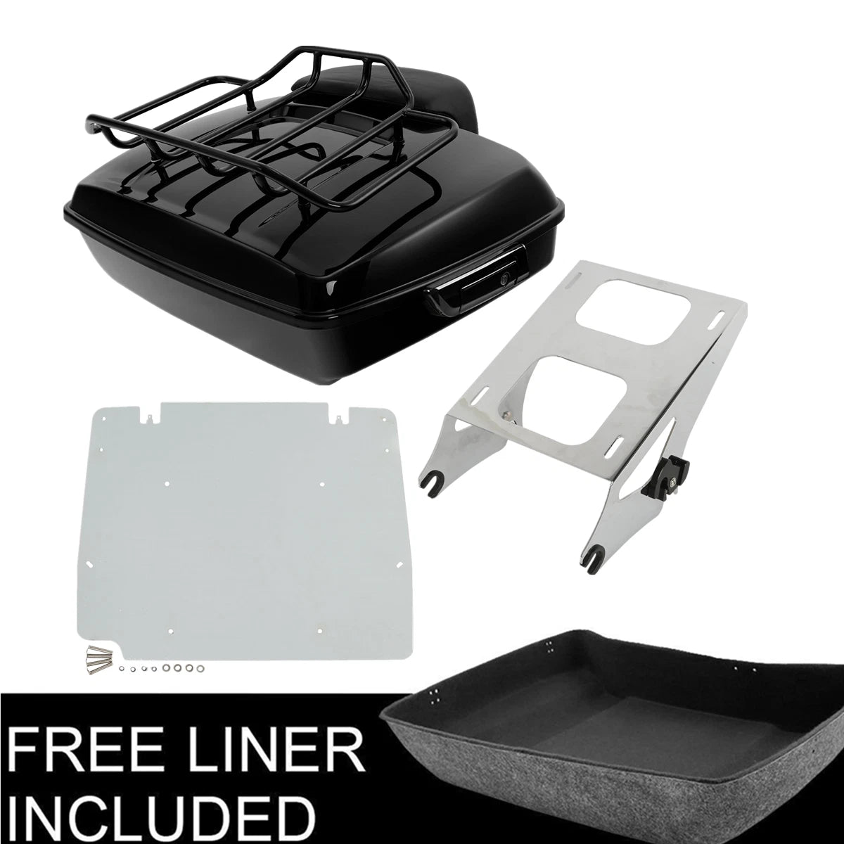 Chopped Trunk Pad Rack Base Plate for Harley Touring Models (2014–Present)