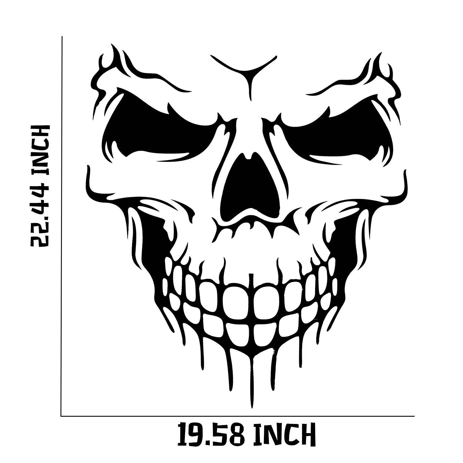 Skull Military Invasion Star Hood Sticker for Car (-)