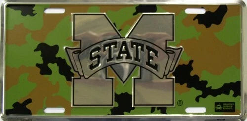 Camo License Plate for Mississippi State University (6 x 12)