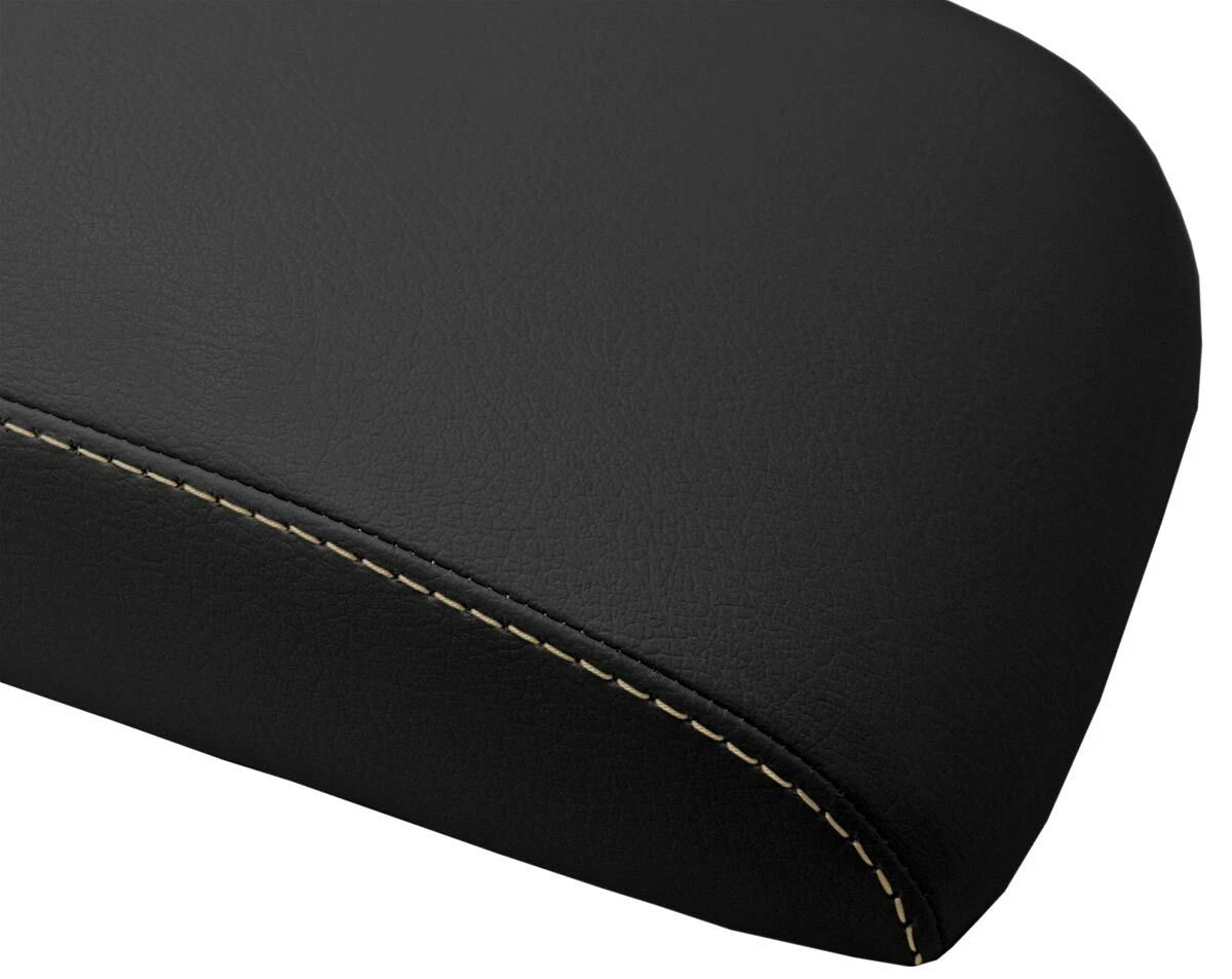 Leather Console Lid Armrest Cover for Honda Element (2007–2011) Beige Stitch
