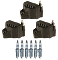 Set of 3 Ignition Coils & 6 Spark Plugs for Buick Chevy Pontiac V6 (OE)