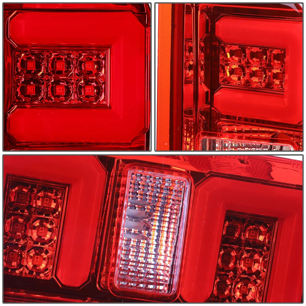Red LED C-Tube Tail Brake Light Lamp for Silverado Sierra 1500 2500 (2014–2019)