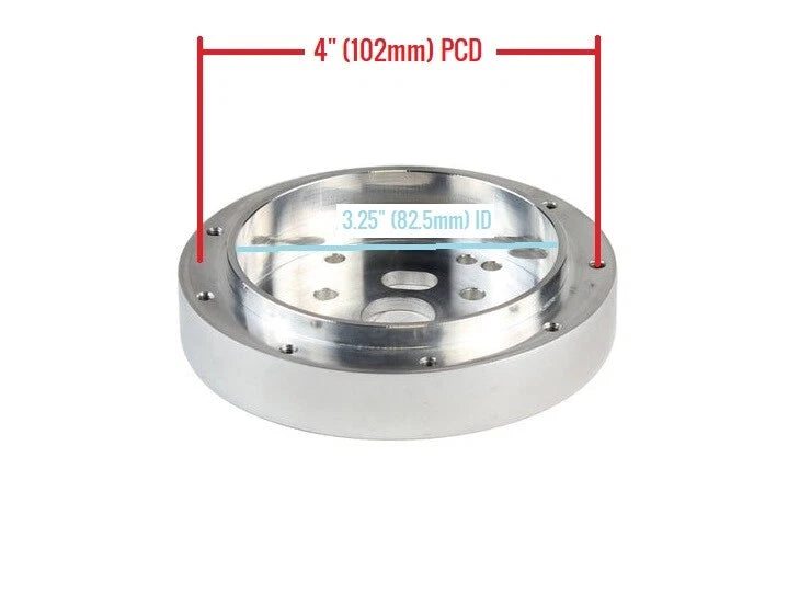 Steering Wheel Adapter 9 Hole 3/4 Inch Conversion Plate for Polished 3-Spoke (1970–1979)