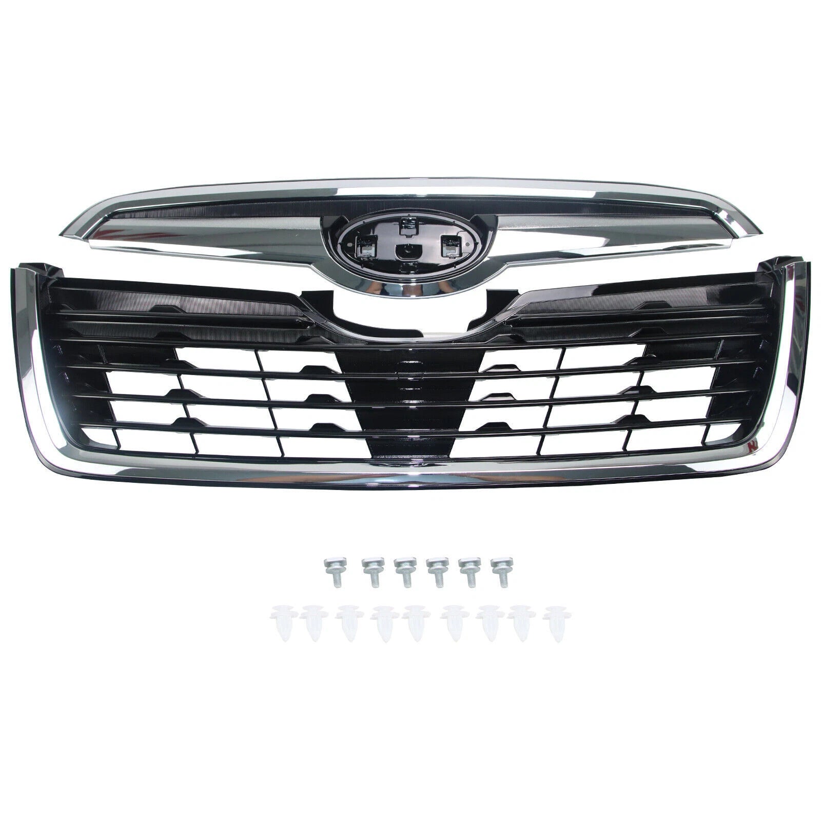 Glossy Black Grille Assembly with Chrome Trim for Subaru Forester (2019–2021)