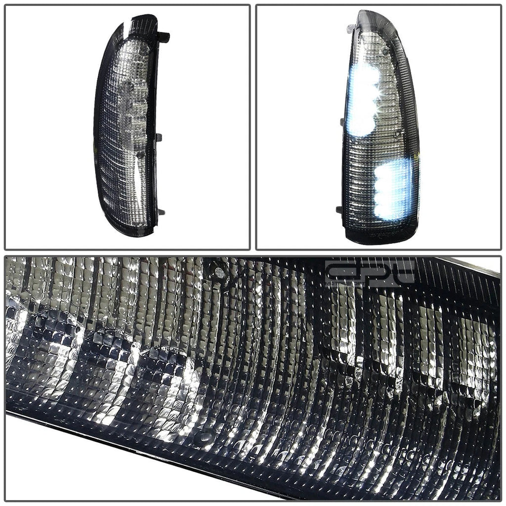 Smoked White LED Tow/Side Mirror Running+Signal Light for Ford Superduty (2000–2007)