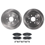 Rear Brake Rotors and Pads Set for Chevy Traverse (2009–2017) GMC Acadia (2007–2016)