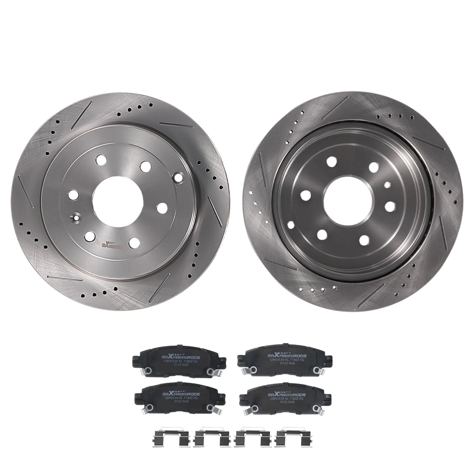 Rear Brake Rotors and Pads Set for Chevy Traverse (2009–2017) GMC Acadia (2007–2016)