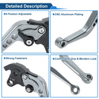 2X Long Brake Clutch Levers for Honda CBF1000 (2006–2010) Titanium Tone