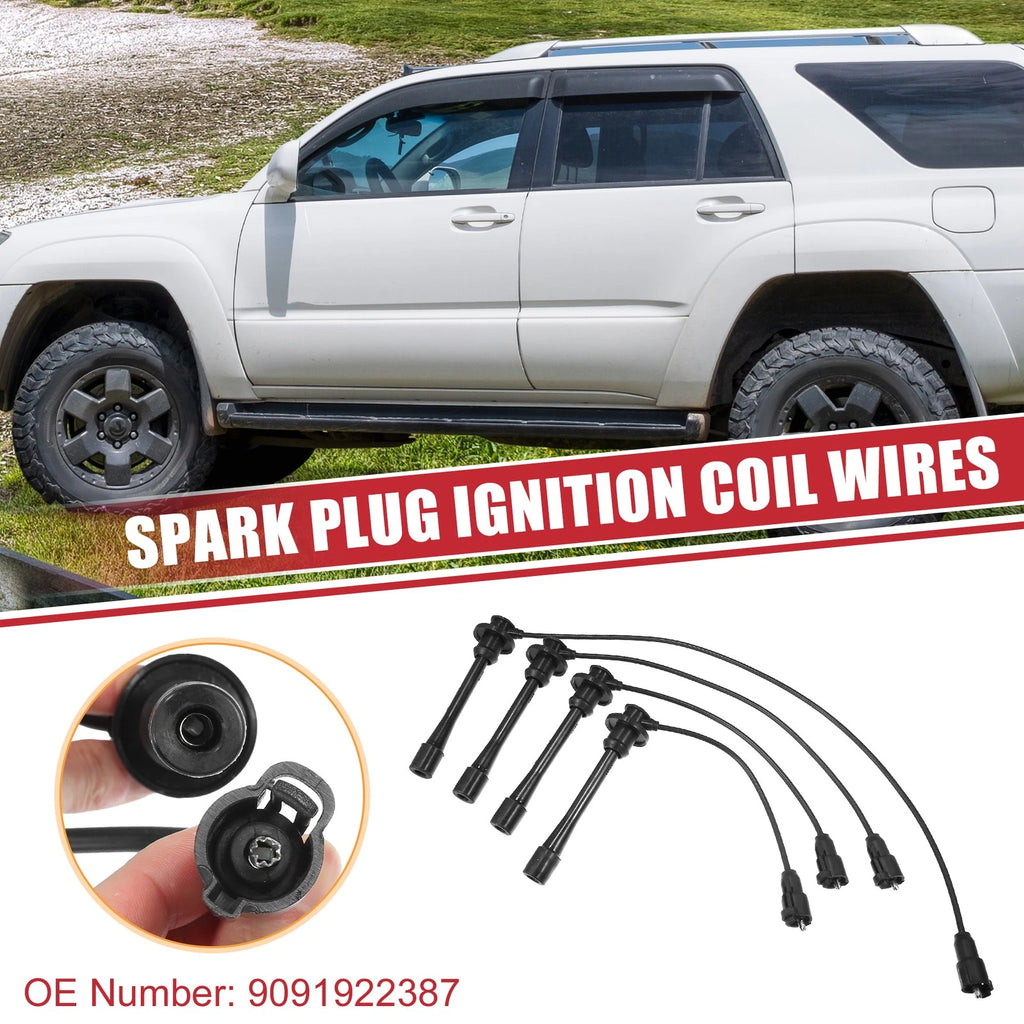 Set of 4 Spark Plug Wires for Toyota Tacoma (No. 9091922387)