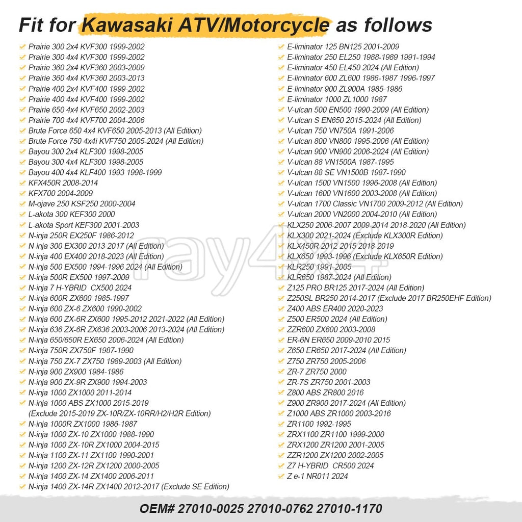 Front Brake Switch for Kawasaki Vulcan 500 750 800 900 1500 1600 1700 2000 (1988–2000)