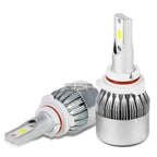 2X 9006 6000K White LED Headlight Bulbs with Cooling Fan