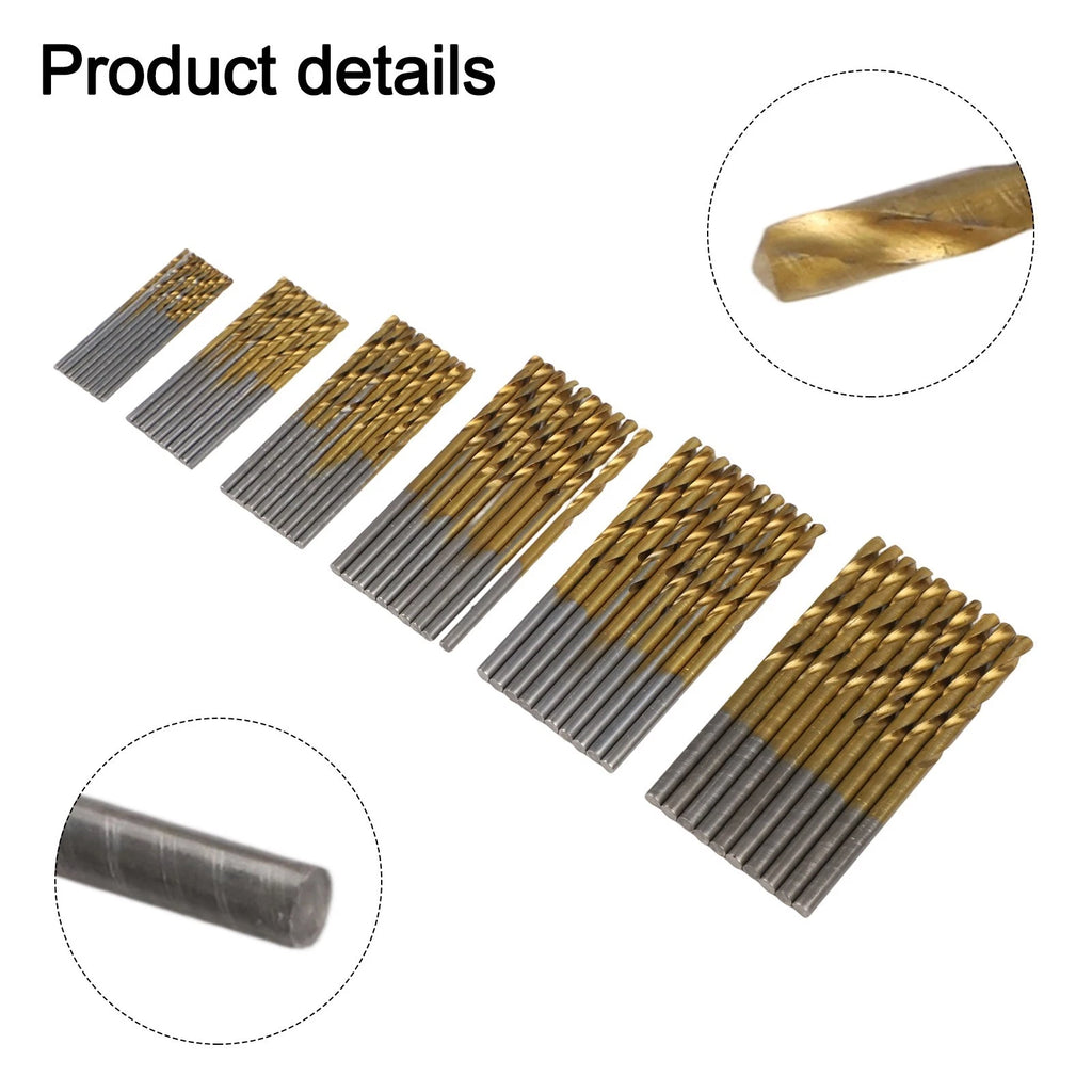 50/60pcs HSS Drill Bit Set for Wood and Metal Drilling