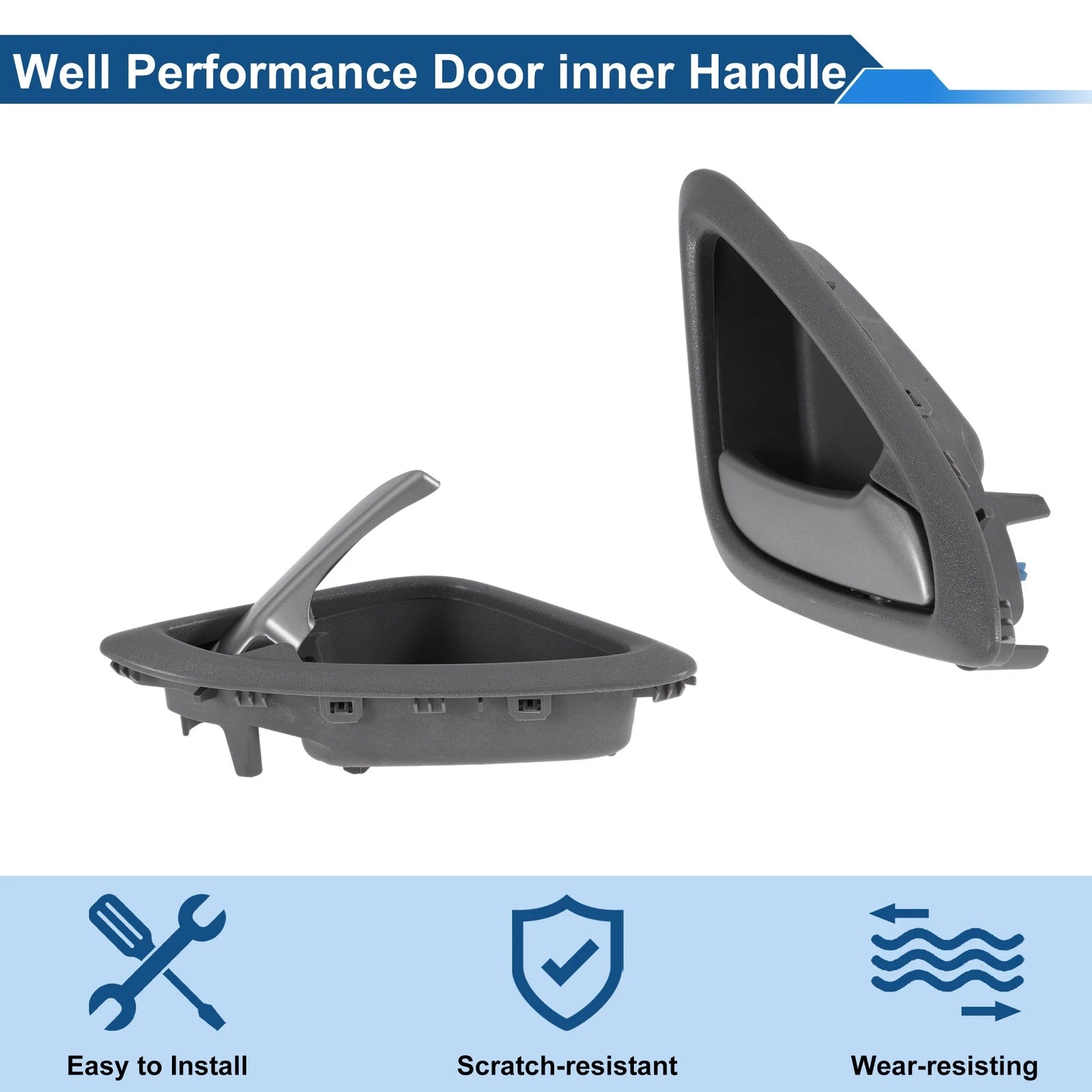 Front Driver Side Interior Door Handle for Chevrolet Sail (2010–2014) Gray Chrome