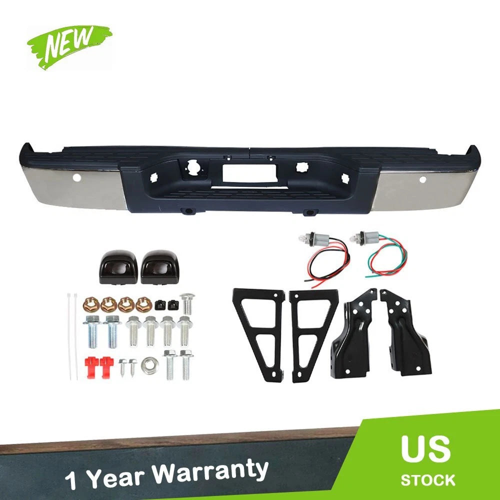 Rear Bumper Chrome Assembly for Chevy Silverado & GMC Sierra 1500 (2007–2013)