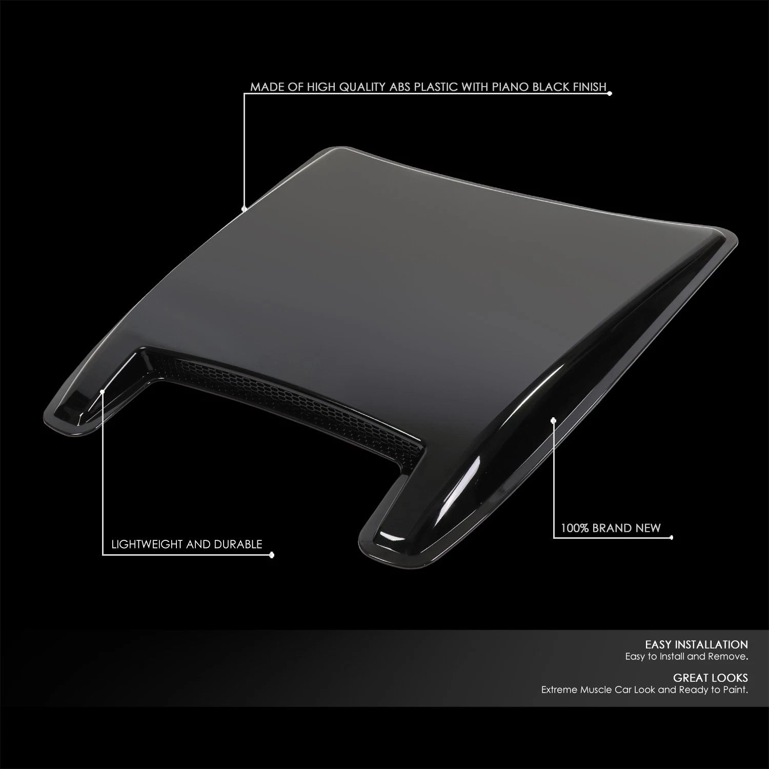 Universal Decorative Air Flow Intake Hood Scoop Vent Cover 28" x 25.5"