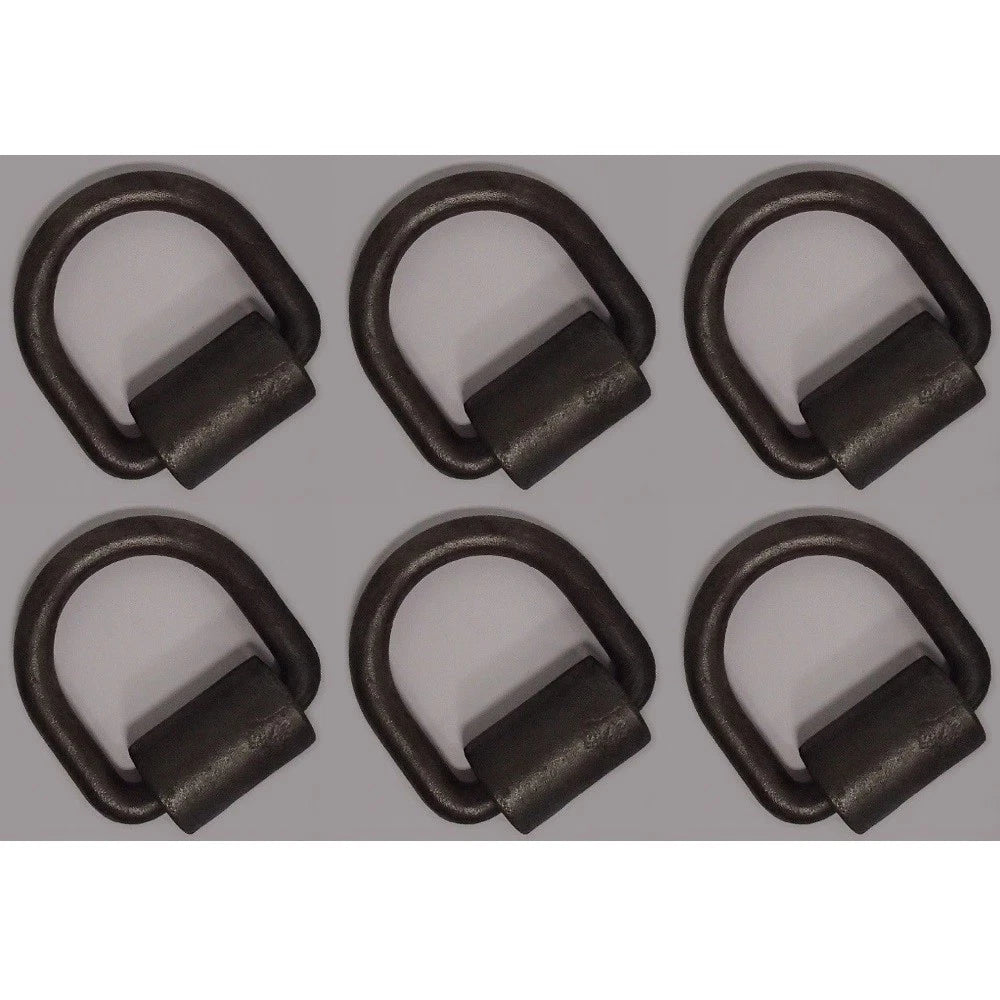 Set of 6 Weld-on 1/2" D Rings for Flatbed Truck Trailer Cargo