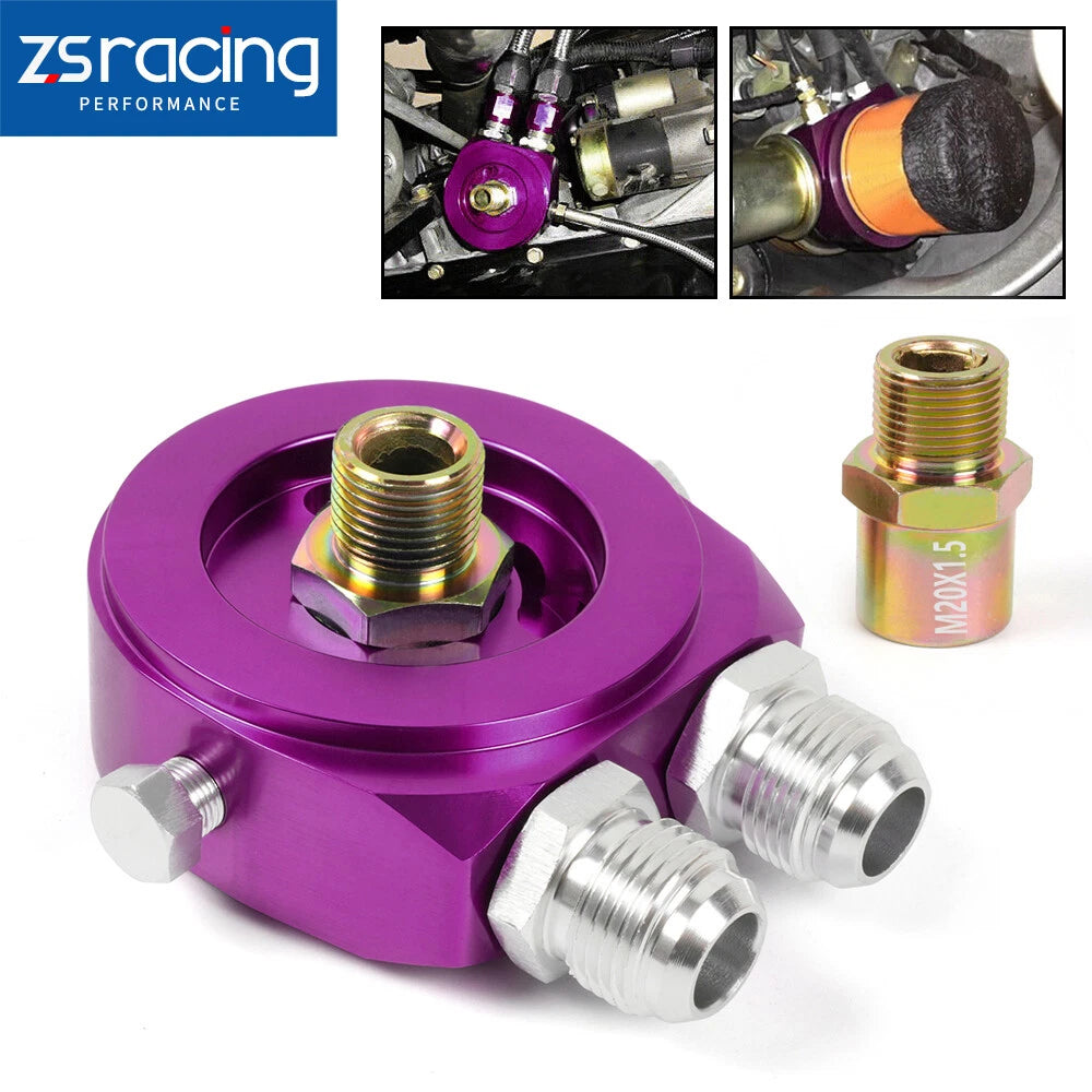 Oil Filter/Cooler Sandwich AN10 Block Adapter Gauge Sensor Plate for Universal