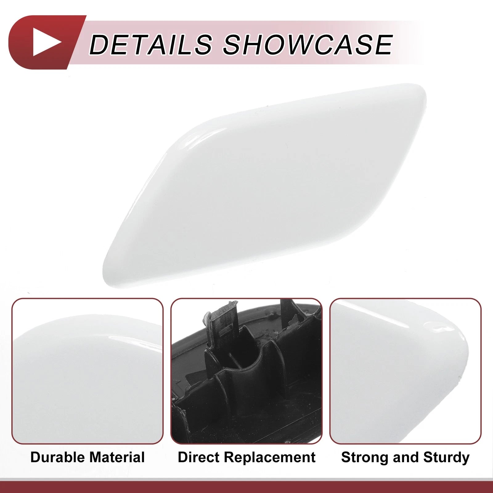 Front Left Washer Nozzle Cover Cap for Subaru Outback (2010–2018) White
