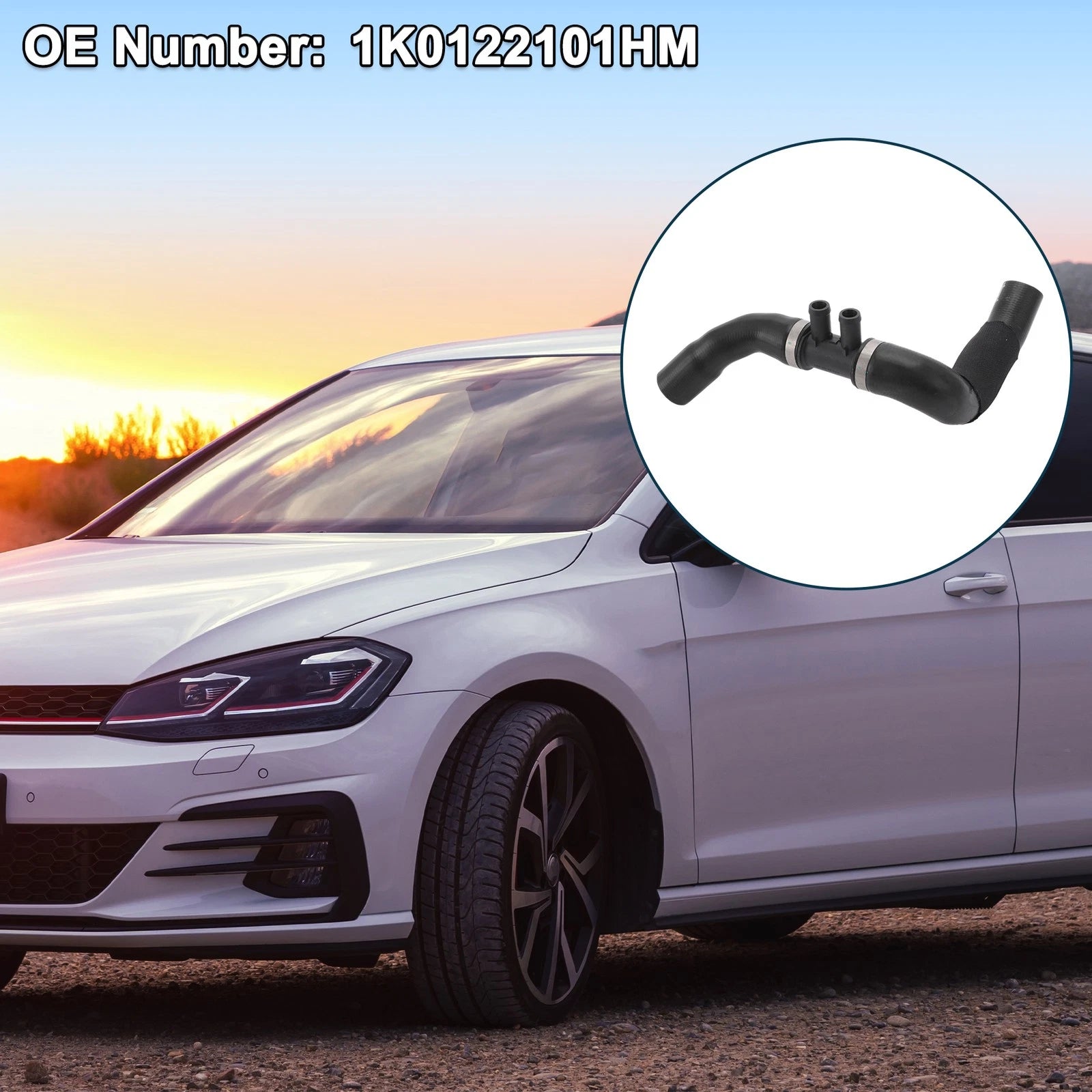 Radiator Hose for Volkswagen Golf (2009–2011) Rubber Plastic Black