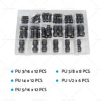 50pcs Pneumatic Push In Air Line Hose Joiner Quick Connect Kit