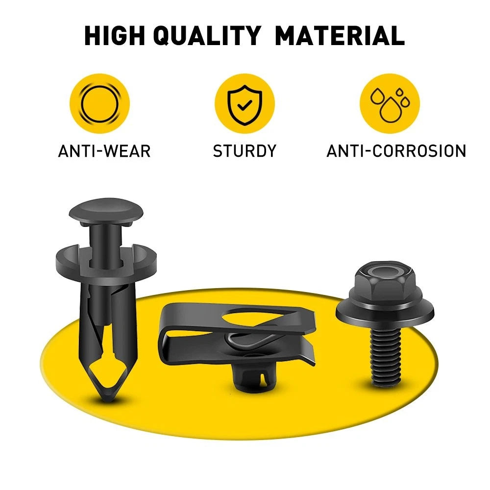 Body Bolts & U-nut Clips for Universal Engine Under Cover Splash Shield