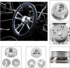Polished Hub Adapter for GM Chevy 5 & 6 Hole Steering Wheel (Flaming River, Ididit)