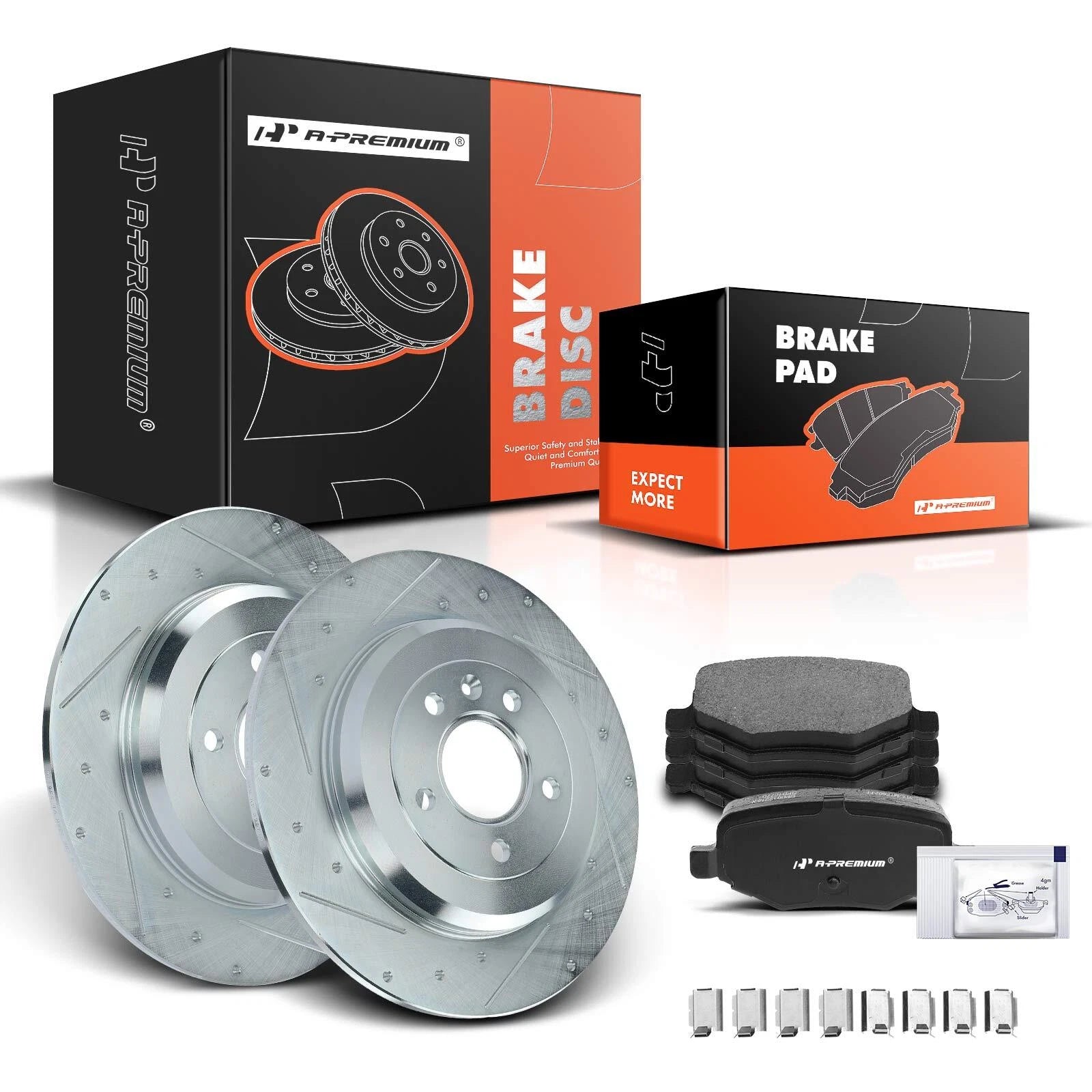 Set of 6 Drilled Rotors & Brake Pads for Ford Explorer Edge 