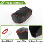 1 Pc Gear Shift Knob Cover for Mazda 3 (2014–2018) Black Carbon Fiber Red