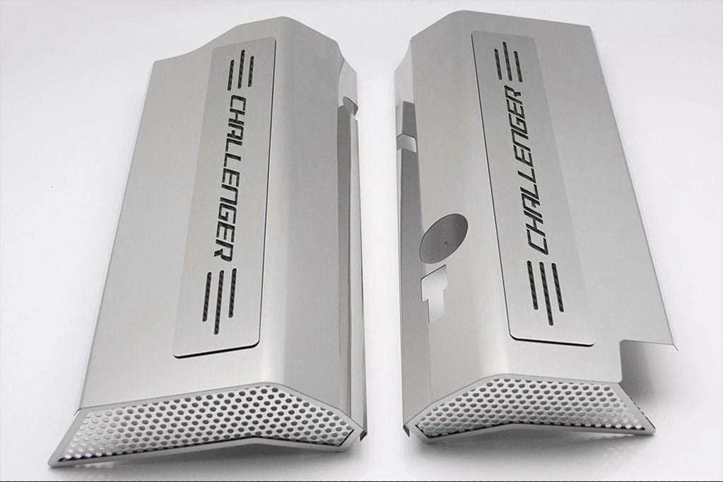 Fuel Rail Covers w/Black CF Vinyl "Challenger" Inlay for 08-11 SRT8 w/AM Intake