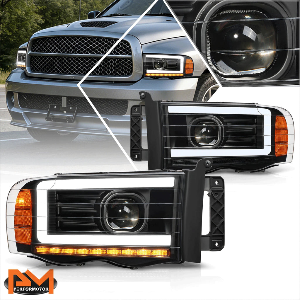 LED DRL Bar Projector Headlights for Dodge Ram 1500-3500 (2002–2005)