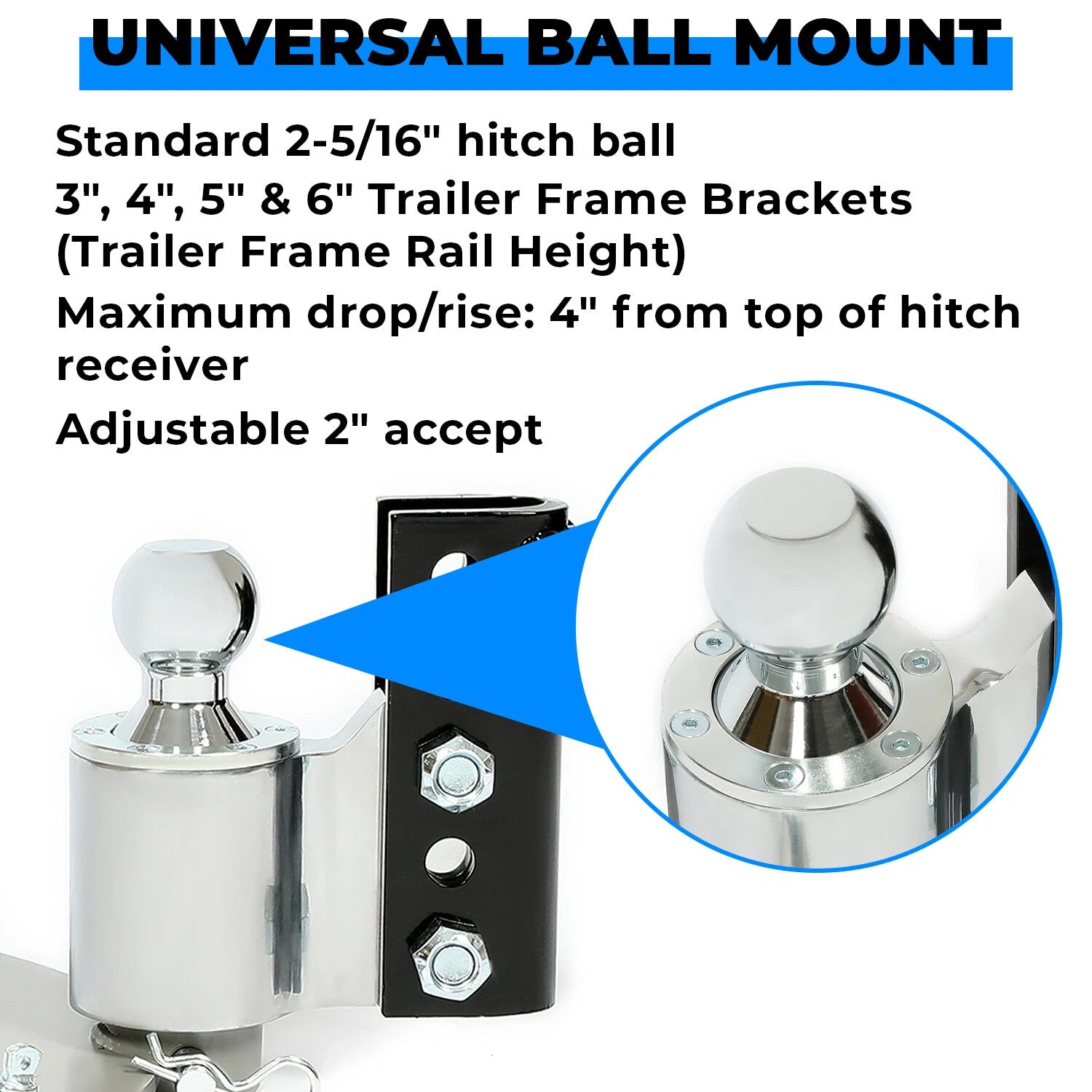 14000lbs Weight Distribution Hitch for Trucks (w/ Sway Control, 2-5/16" Ball)