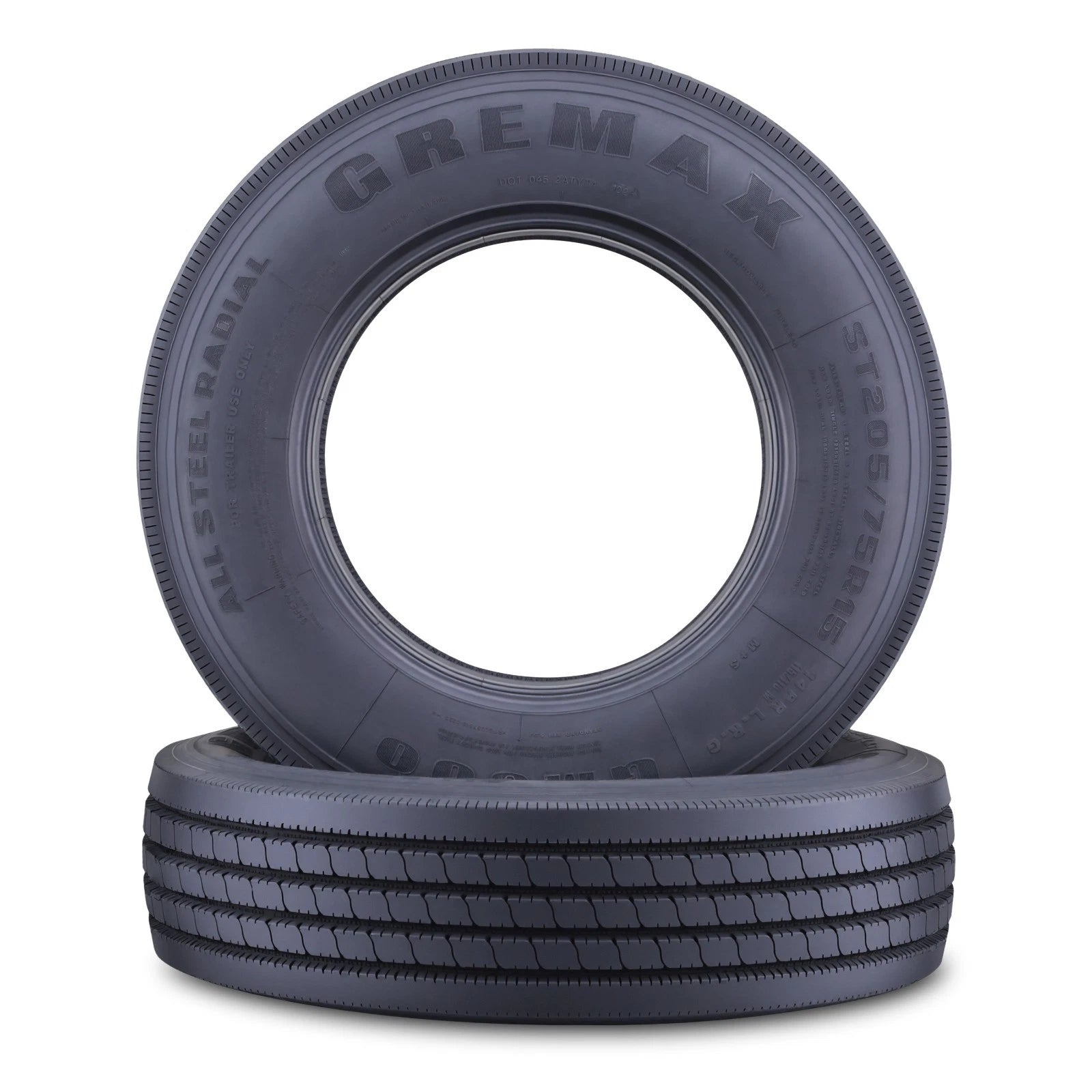 Set of 2 GREMAX ST205/75R15 14-Ply Steel Belted Trailer Tires