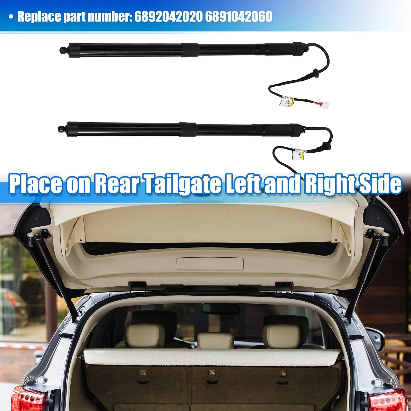Set of 2 Power Rear Tailgate Lift Supports 6892042020 6891042060 for Toyota RAV4 (2019–2023)