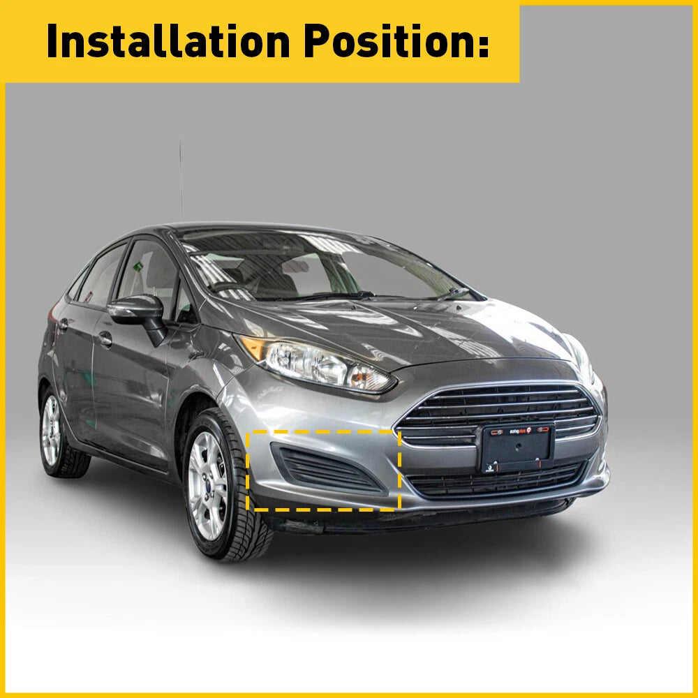 Pair Front Bumper Fog Light Lamp Covers for Ford Fiesta (2013â2016)