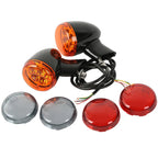 Chrome/Black LED Turn Signals with Bracket for Harley Sportster XL 883 (1992–2022)